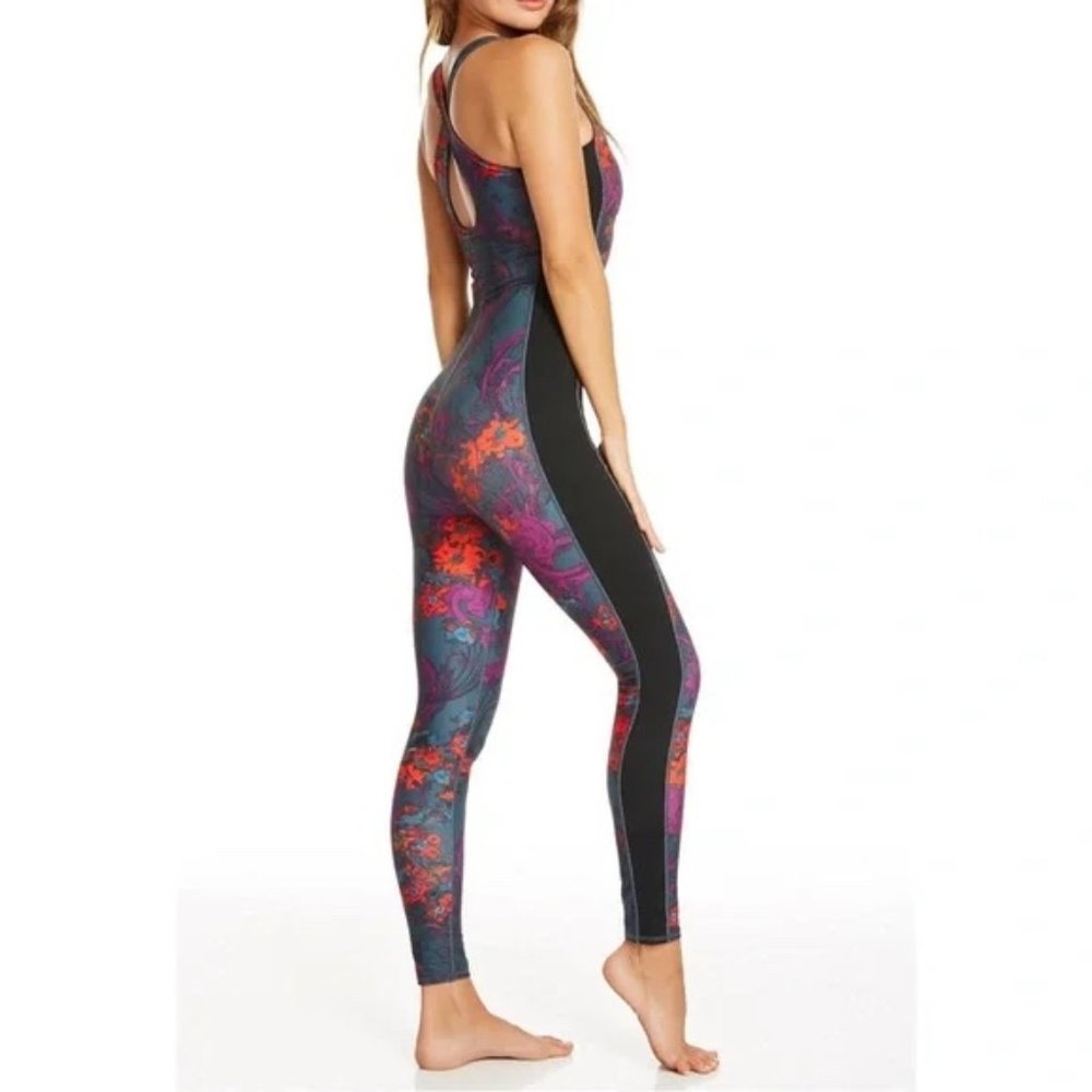 Fabletics Floral Snowdrop Leotard Bodysuit | Small